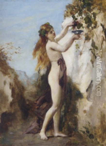 Nymph Collecting Berries Oil Painting - Henri Gervex