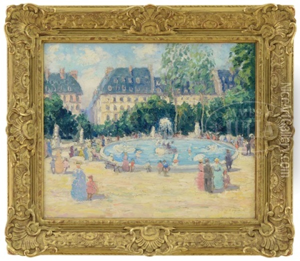 Summer At Tuileries Garden, Paris Oil Painting - Chauncey Foster Ryder