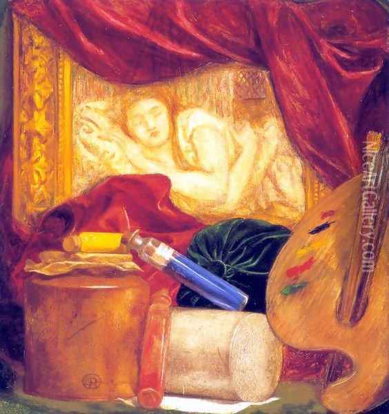 Bottles Oil Painting - Dante Gabriel Rossetti