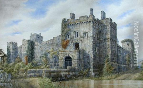 View Of Cockermouth Castle Oil Painting - James Lawson Stewart