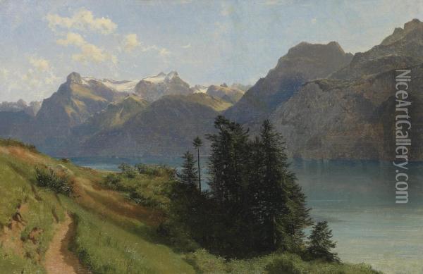 Lac Des Quatre-cantons Et Urirotstock Oil Painting - Alexandre Calame