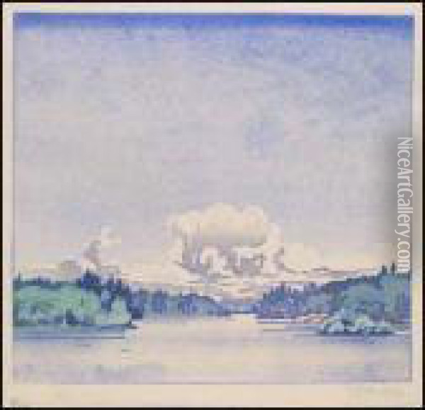 Winnipeg River At Minaki Oil Painting - Joseph Walter West