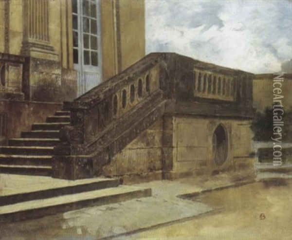 Escalier Du Petit Trianon Oil Painting - Francois Brunery