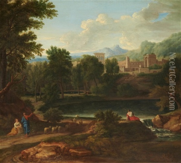 Landscape With Ancient Ruins Oil Painting - Jan Frans van Bloemen