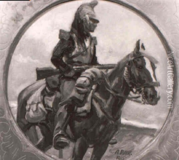 Soldat Zu Pferde Oil Painting - Angelo Jank