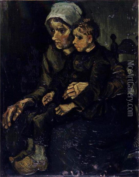 Mere Et Enfant Oil Painting - Vincent Van Gogh
