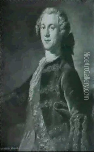 Portrait Of Sir Armine Wodehouse 5th Bt. (1714-1777) Oil Painting - Petrus Johannes van Reysschoot