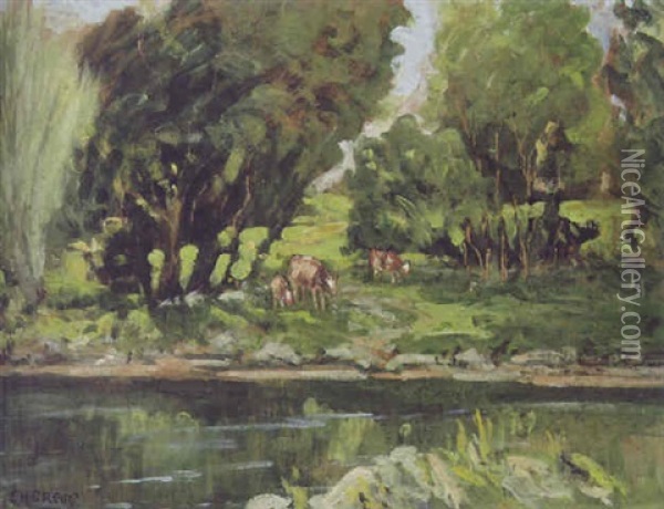 Cattle Near The Waters Edge Oil Painting - James Humbert Craig