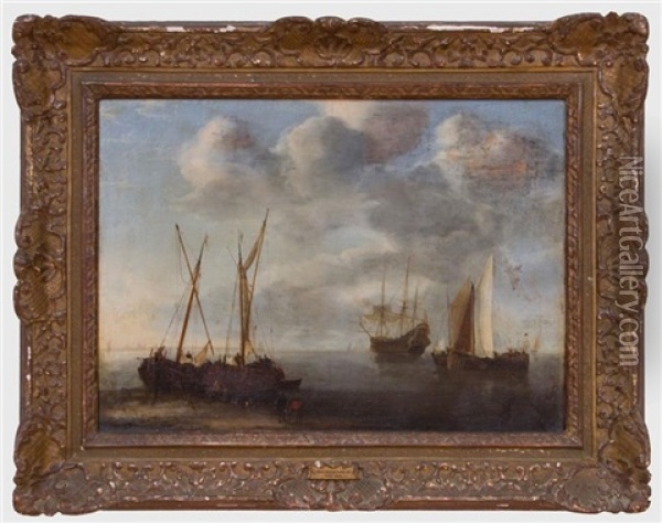 Harbor Scene Oil Painting - Jan Van De Cappelle