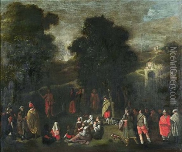 Predigt Johannes Des Taufers Oil Painting - Adriaen Verdoel