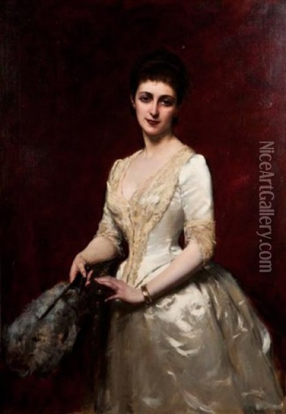 Portrait Presume De La Princesse De Broglie, Nee Marie Say Oil Painting - Charles Auguste Durand