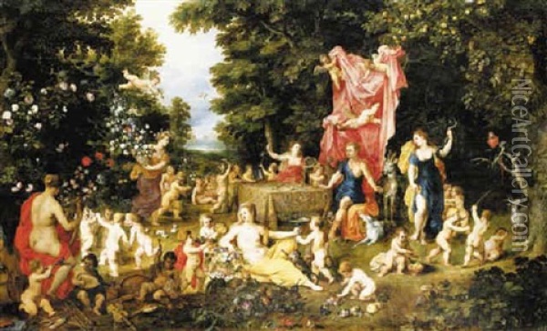 An Allegory Of The Five Senses Oil Painting - Jan Brueghel the Elder
