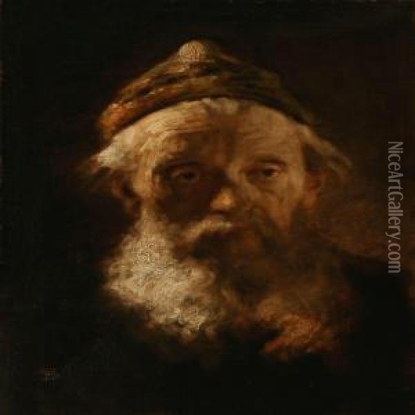 Portrait Of A Old Man With A Large Beard Oil Painting - Frans Schwartz