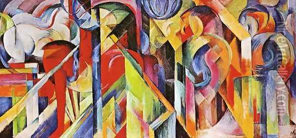 Stables Oil Painting - Franz Marc