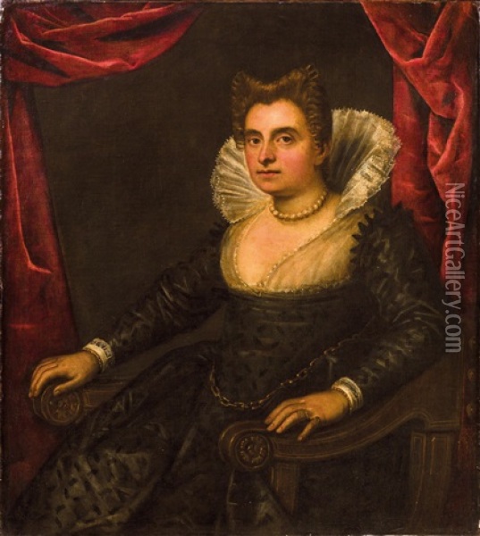 Portrait Of A Seated Lady Oil Painting -  Tintoretto