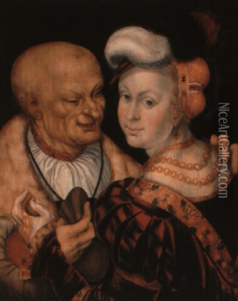 The Ill-matched Lovers Oil Painting - Lucas Cranach the Elder