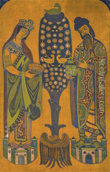 Corona Mundi Oil Painting - Nikolai Konstantinovich Roerich