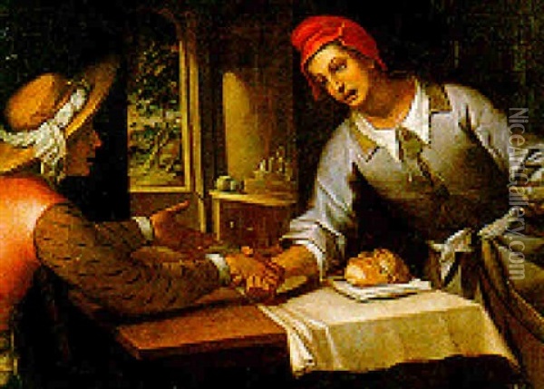 Esau Vende La Primogenitura A Giacobbe Oil Painting - Giovanni Battista Paggi