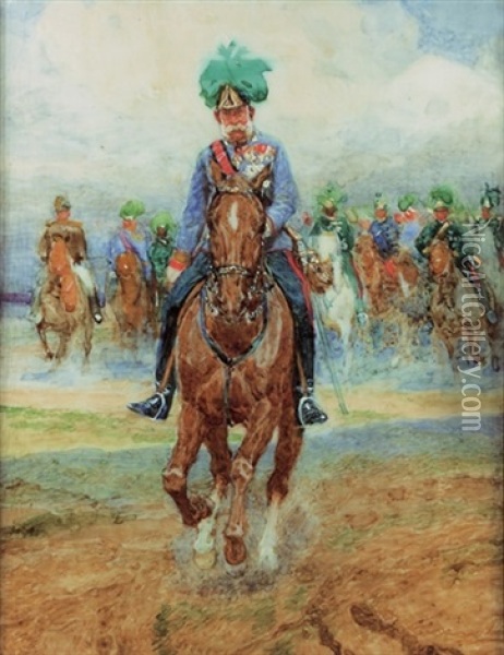 Kaiser Franz Joseph Zu Pferd Oil Painting - Ludwig Koch
