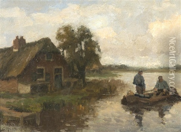 La Barque De Pecheurs Oil Painting - Willem Bastiaan Tholen