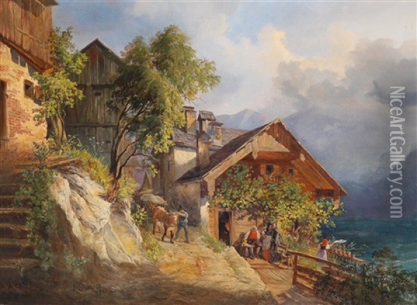 Partie Aus Dem Salzkammergut(?) Oil Painting - Alexander Kaiser