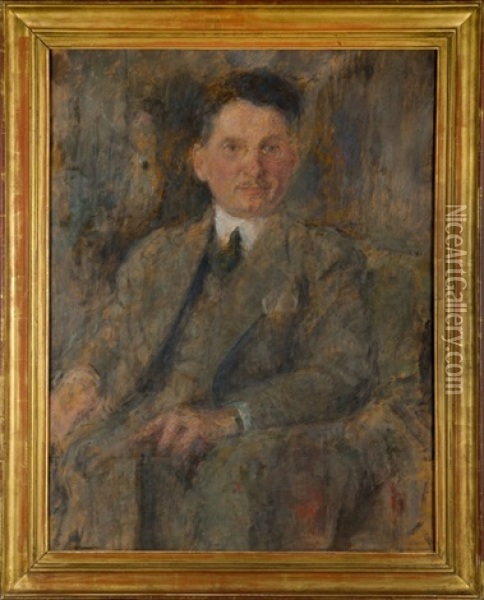 Portrait Of A Man Oil Painting - Olga Boznanska