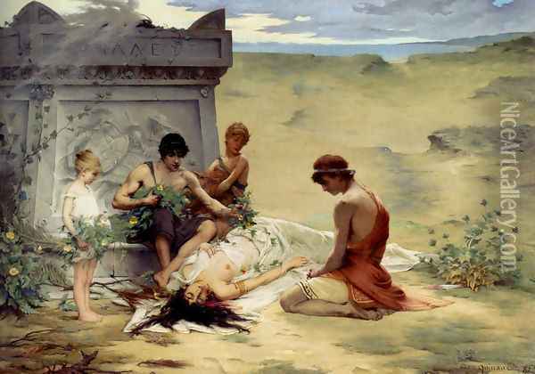 Death Of Polyxena Oil Painting - Paul Francois Quinsac