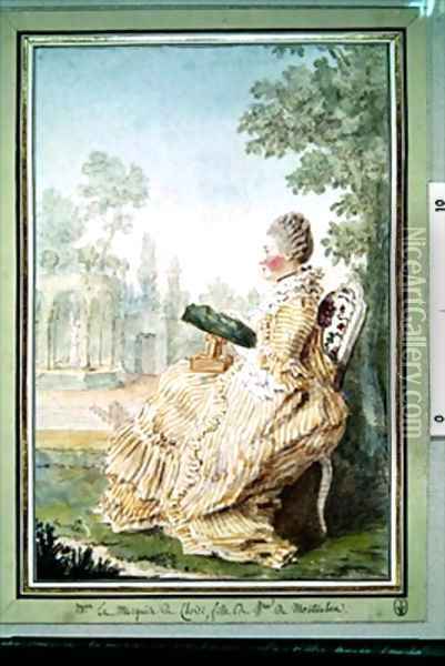Claudine Cesarine de La Tour du Pin Marquise dEchoisy Oil Painting - Louis Carrogis Carmontelle