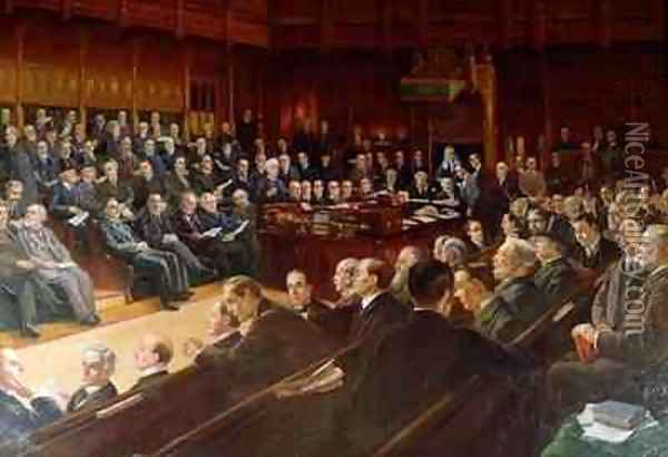 House of Commons in Debate Oil Painting - Leopold Braun