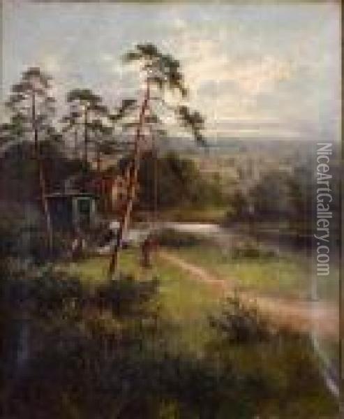 The Gypsy Encampment Oil Painting - Frank Hider
