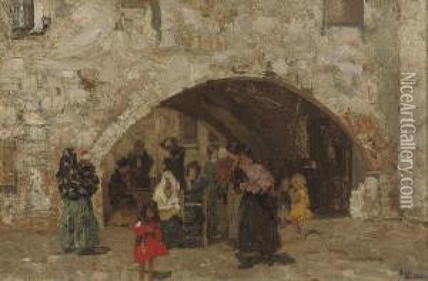 Market Day Oil Painting - Beppe Ciardi