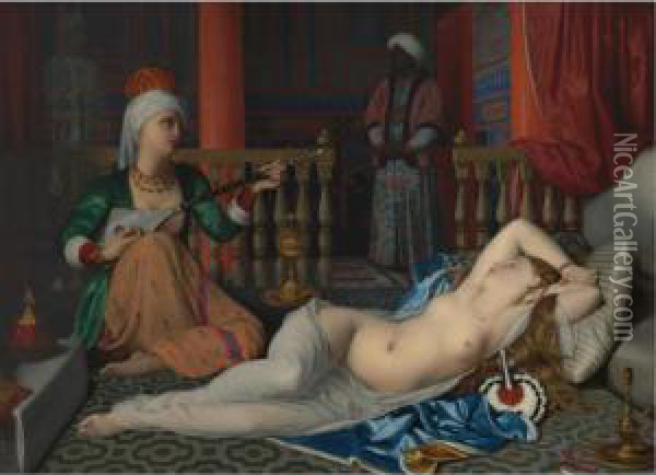 Odalisque With The Slave (copy After Ingres) Oil Painting - William Macgregor Paxton