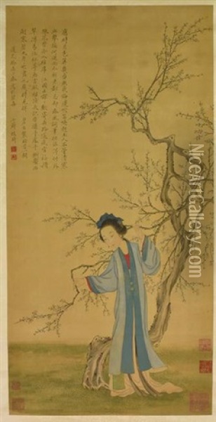 Gai Qi (1773-1828) Lady Oil Painting -  Gai Qi