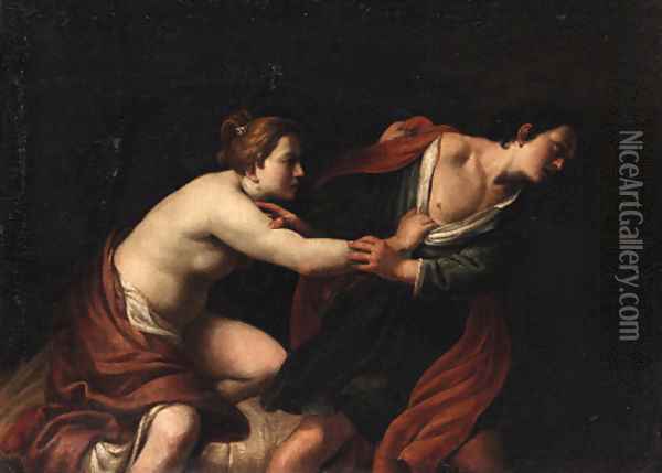 Joseph and Potiphar's wife Oil Painting - Giovanni Bilivert