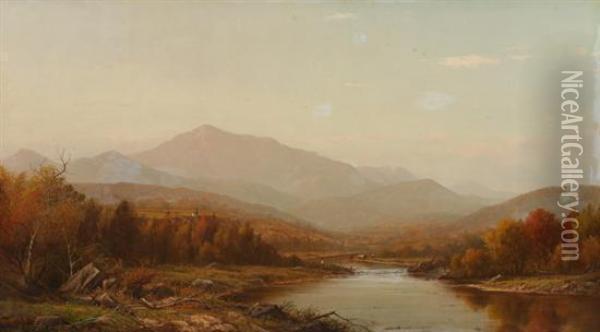Mountain Landscape With River Oil Painting - Charles Wilson Knapp