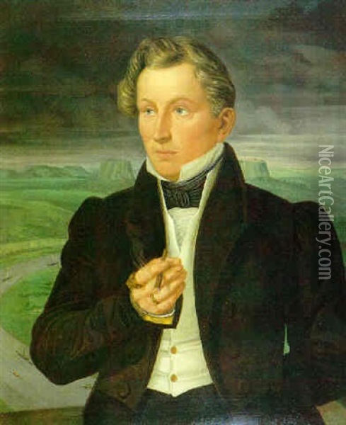 Portrait Johann Gottlob Schneider Oil Painting - Wilhem von Kuegelgen