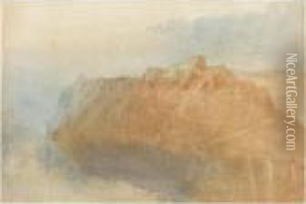 The Fortress Of Ehrenbreitstein 
From Across The Rhine, Recto; A Sketch Of A Mill At Winnigen On The 
Mosel, Verso Oil Painting - Joseph Mallord William Turner