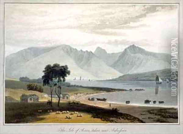 Isle of Arran seen from Ardrossan Oil Painting - William Daniell RA