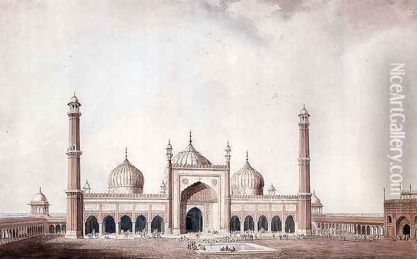 The Jama Masjid, Delhi Oil Painting - William Daniell RA