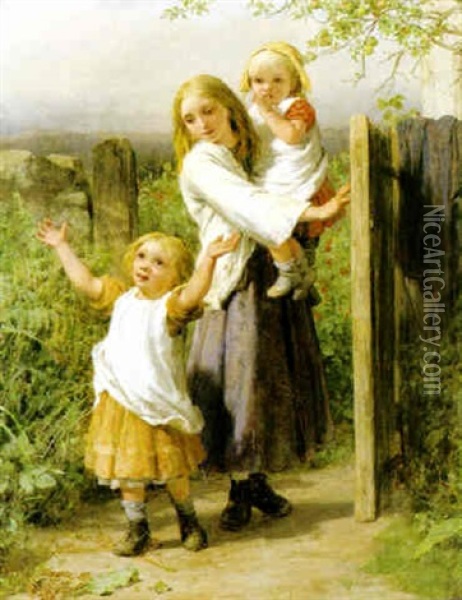 The Cottager's Welcome Oil Painting - William Charles Thomas Dobson