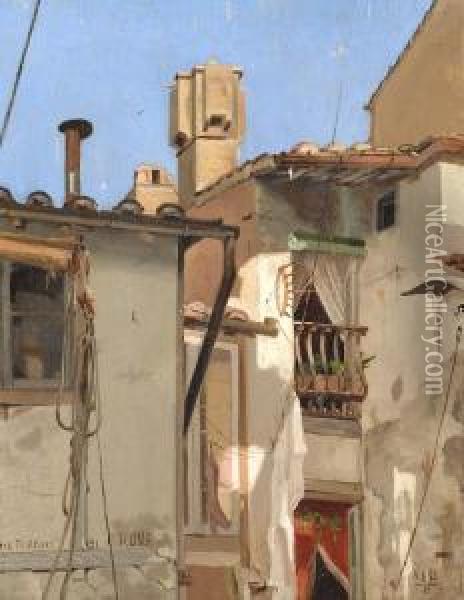 Via Frattina 31 Roma Oil Painting - Hubert Vos