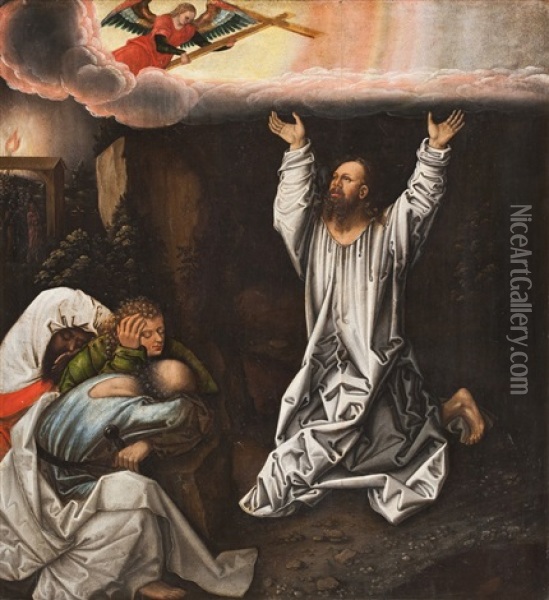 Christus Auf Dem Olberg Mit Den Schlafenden Jungern Im Garten Gethsemane Oil Painting - Lucas Cranach the Elder