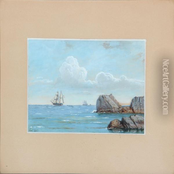 Coastal Scene Oil Painting - Carl Ludwig Bille