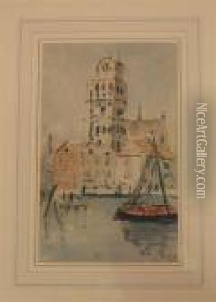 Waterfront Scene Oil Painting - Hercules Brabazon Brabazon