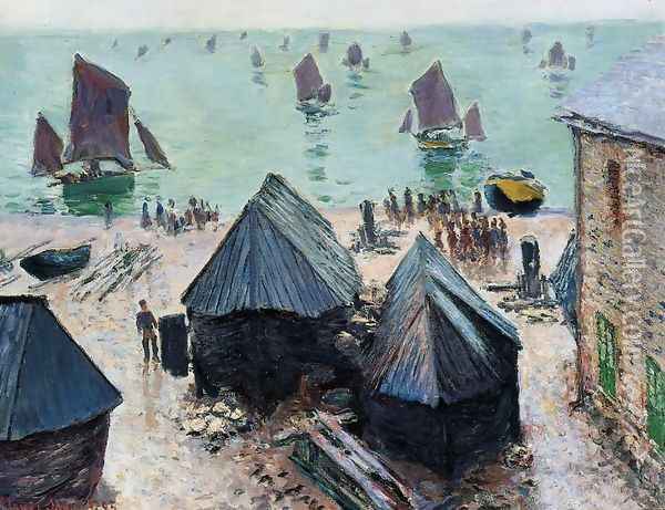 The Departure Of The Boats Etretat Oil Painting - Claude Oscar Monet