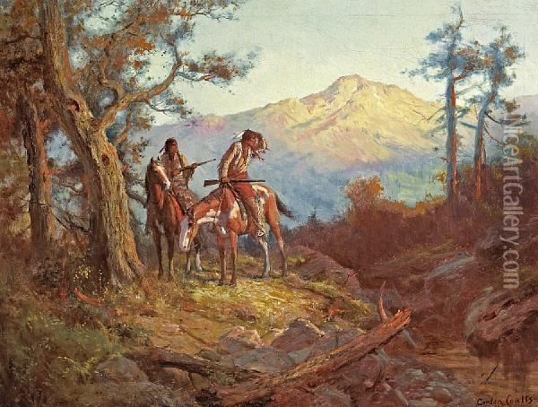 Two Indian Scouts Oil Painting - Gordon Coutts