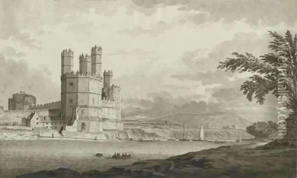 Caernarvon Castle, North Wales Oil Painting - Samuel Hieronymus Grimm