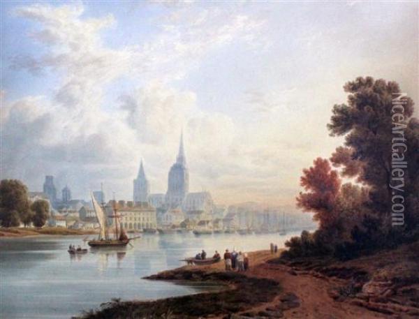View Of Rouen Oil Painting - William Henry Stoth. Scott