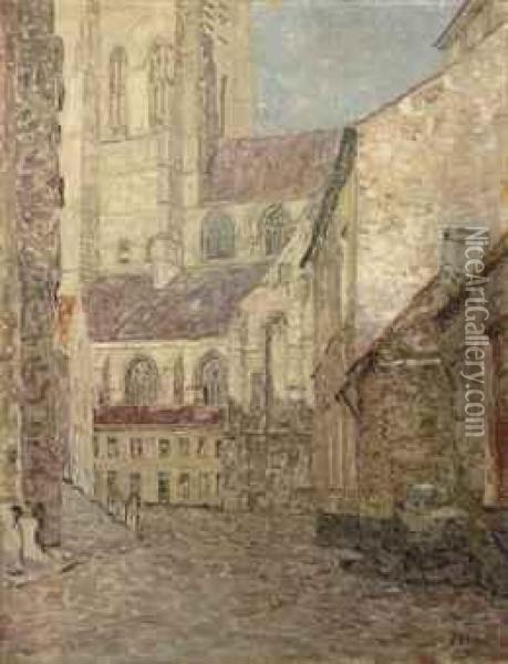 View Of The St. Rombout Church, Mechelen Oil Painting - Modest Huys
