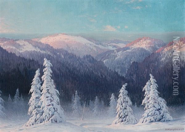 Abendstunde Im Schwarzwald Oil Painting - Karl Hauptmann